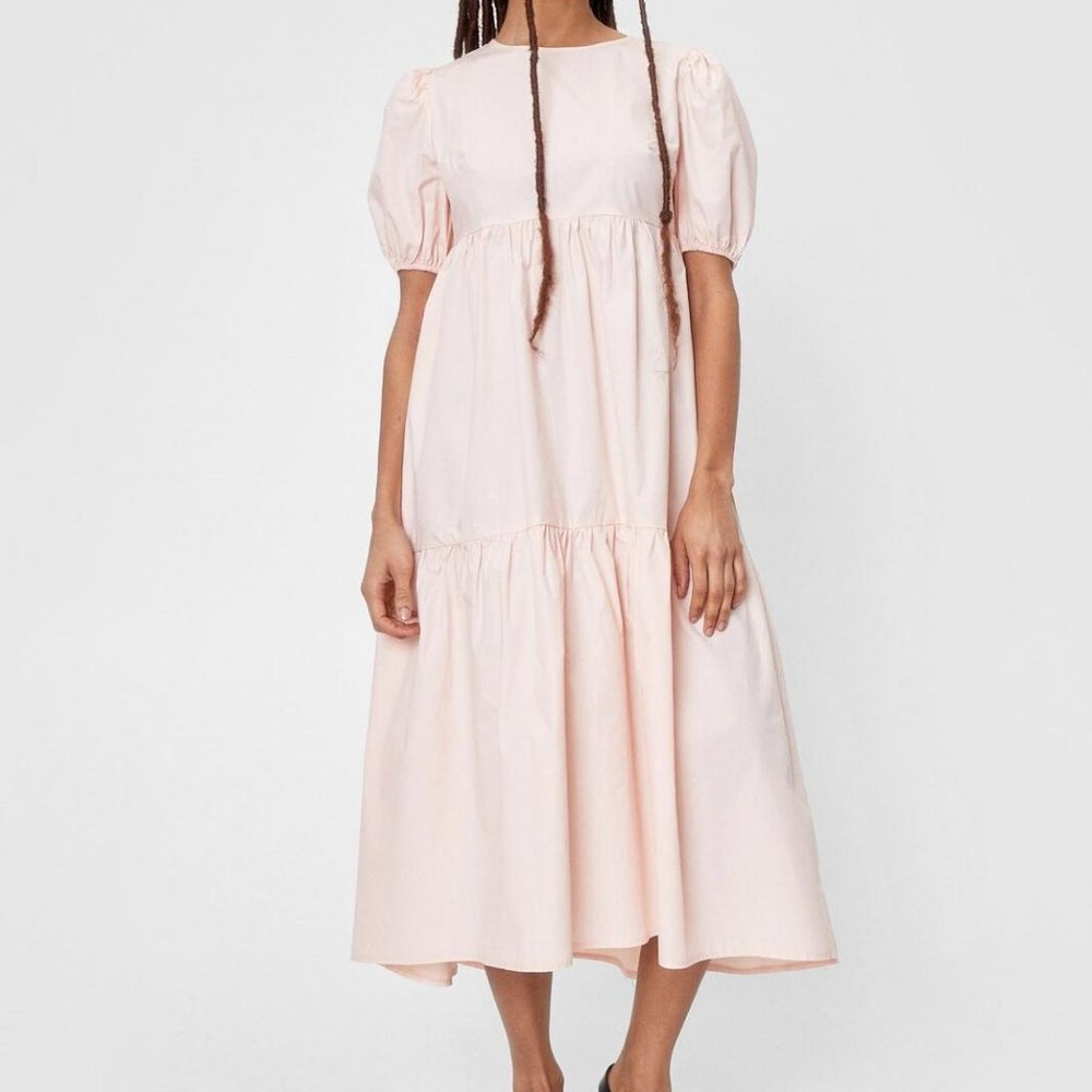PUFF SLEEVE MIDI DRESS NASTY GAL